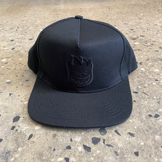 black hat with black logo