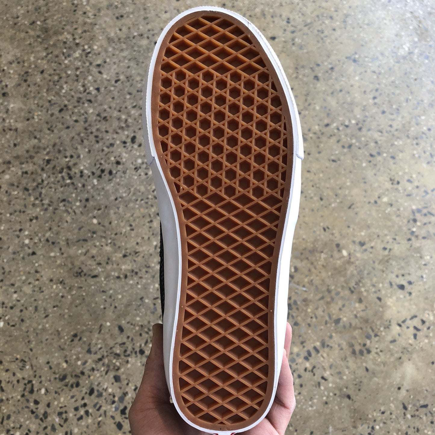 View of classic vans gum rubber waffle sole