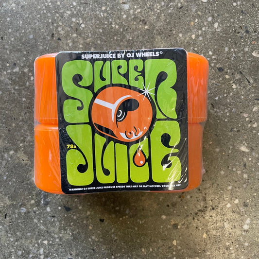 front label view of orange wheels, green and black label