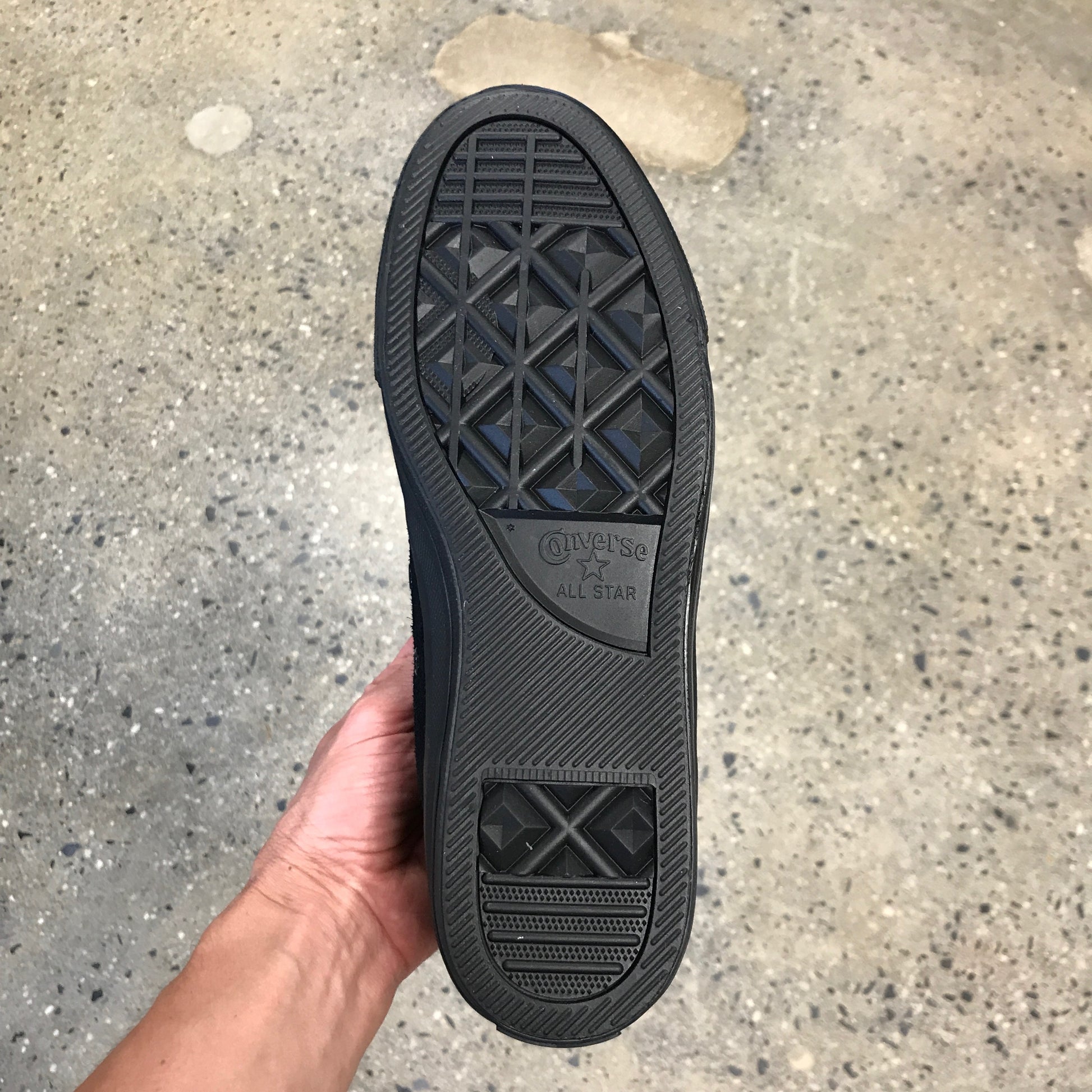 black sole, bottom of sneaker