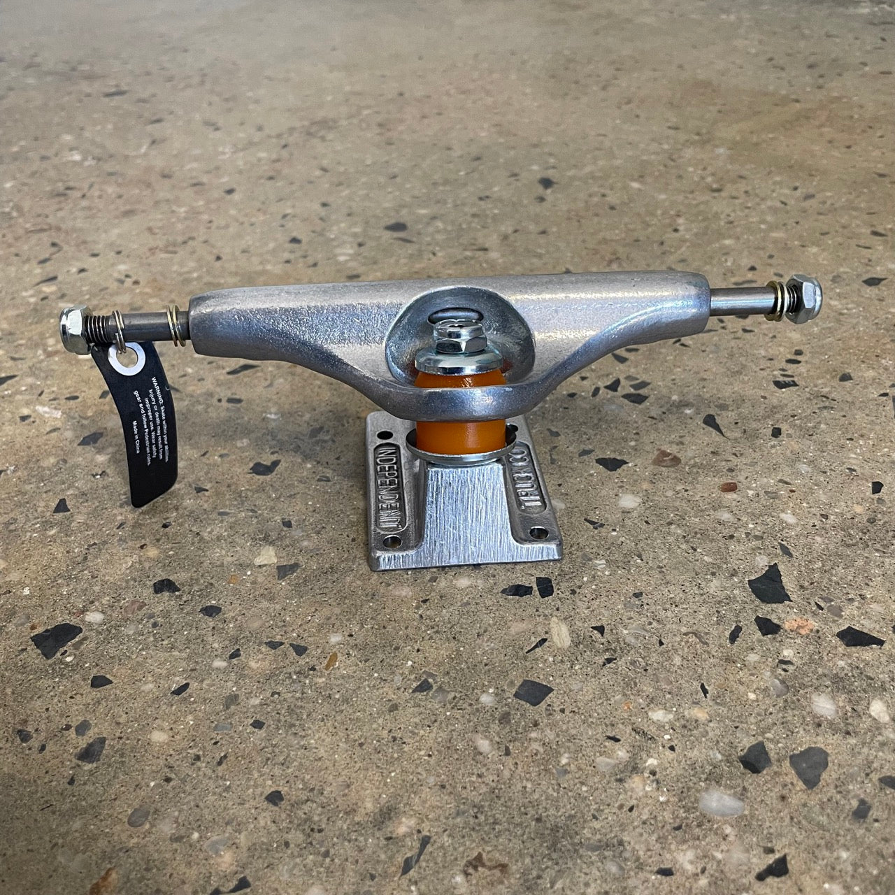 polished silver skate truck