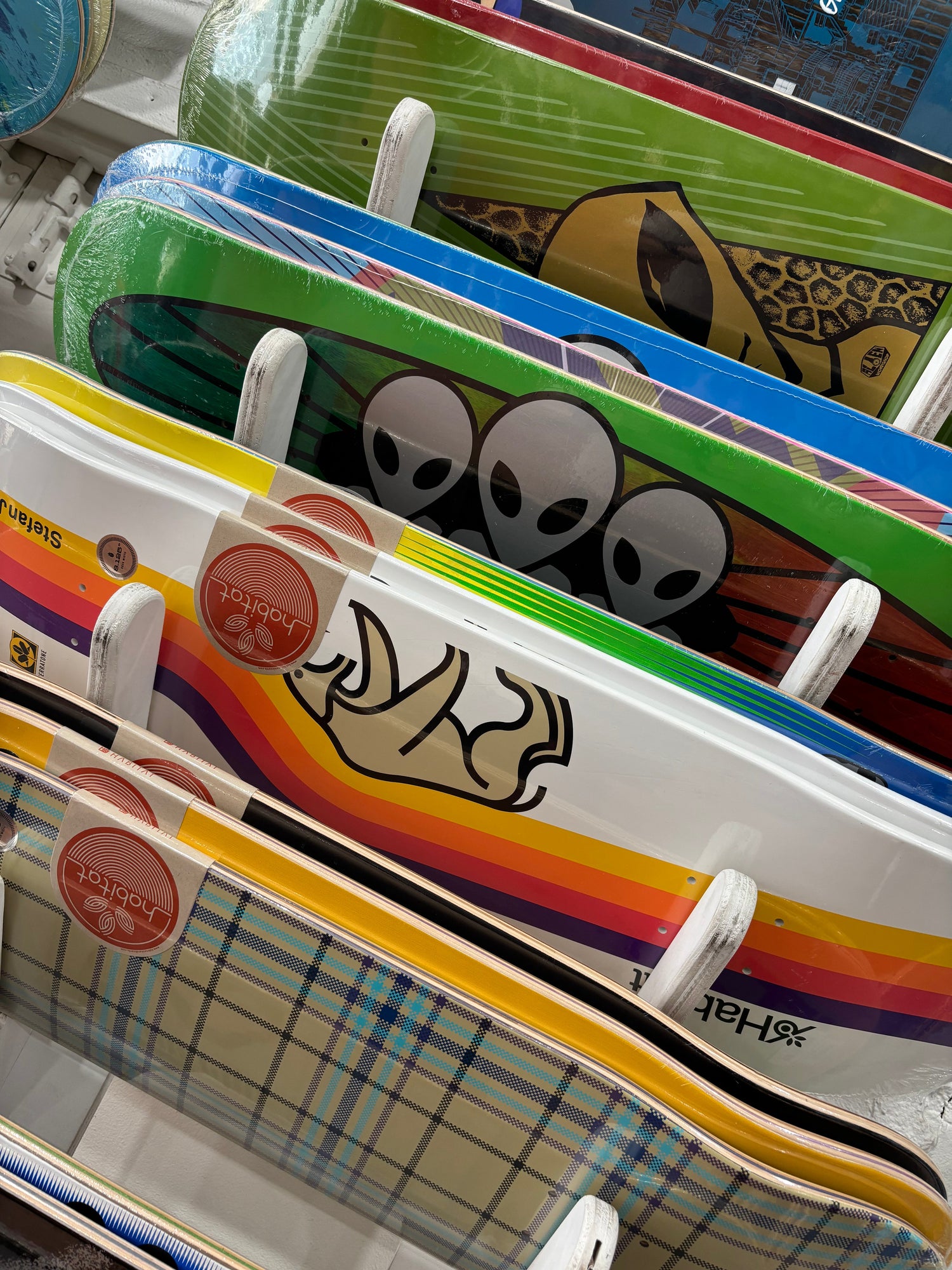 assorted alien workshop and habitat skateboard decks