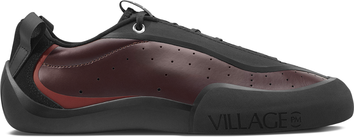 side view of maroon village PM climbing style skate shoe