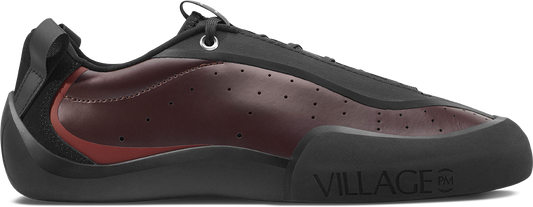 side view of maroon village PM climbing style skate shoe