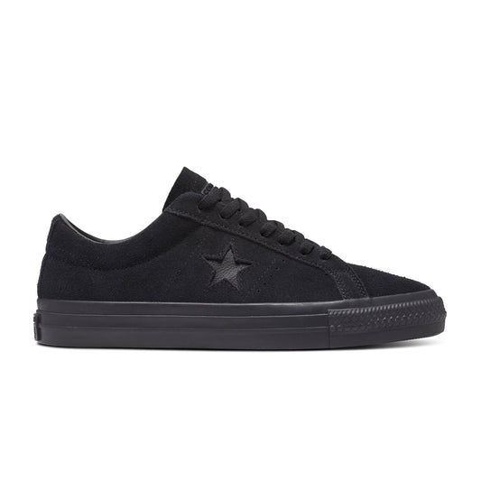 all black suede one star lowtop sneaker