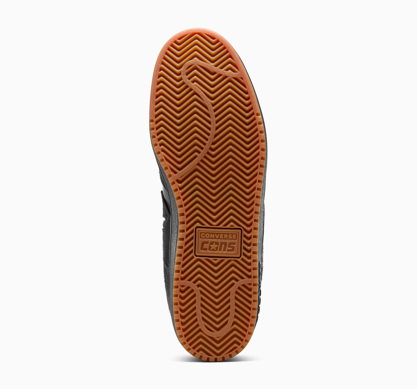 view of gum rubber outsole on sneaker
