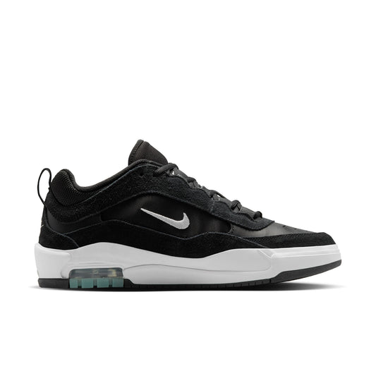 side view of black suede and mesh ishod wait pro model skateboard shoe
