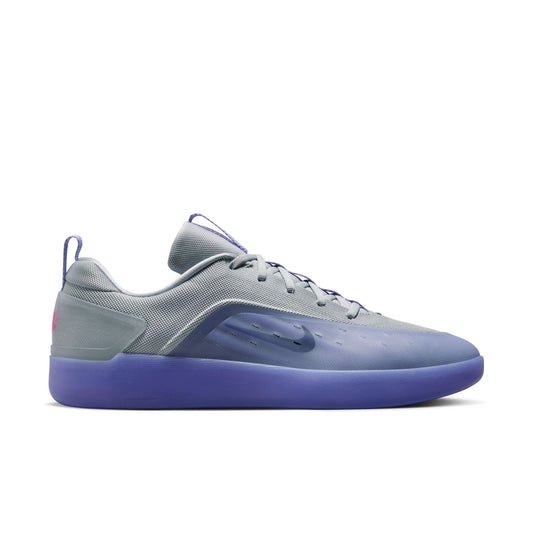 Gray and blue sneaker on a white background