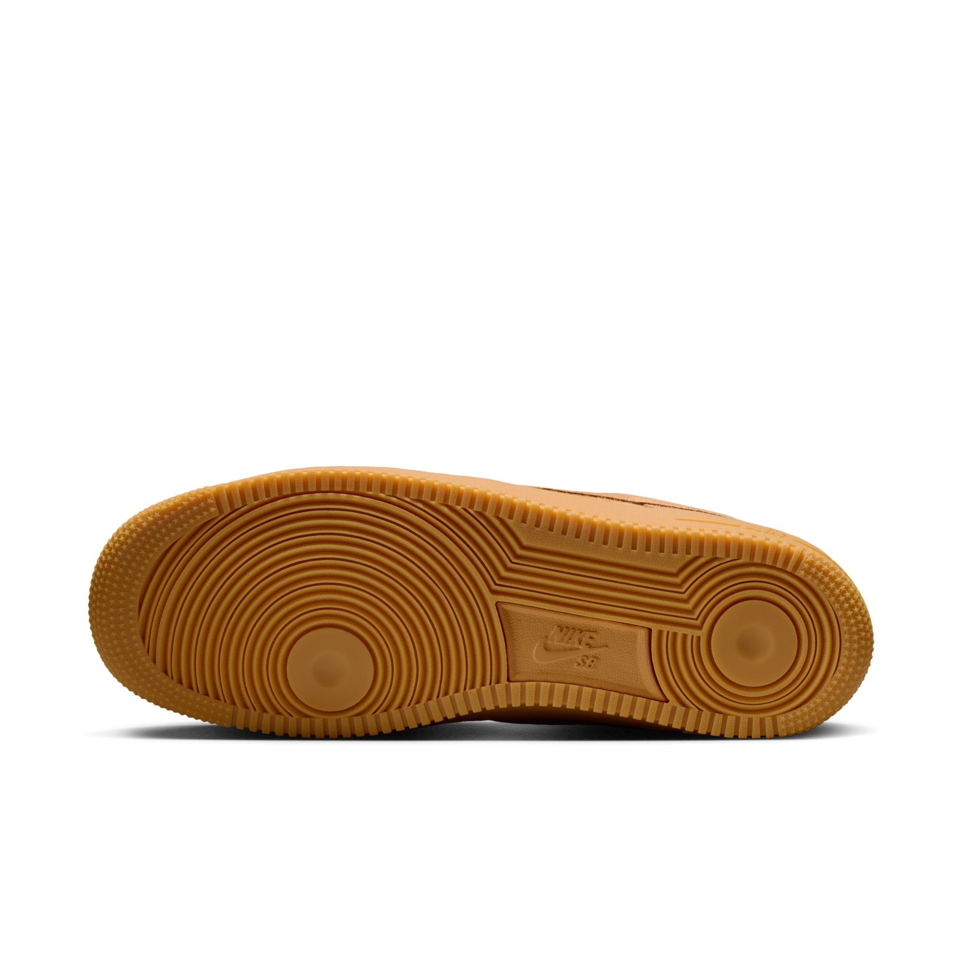 Brown sole of a shoe on a white background