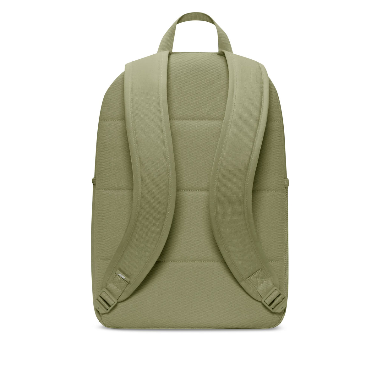 Green backpack on a white background