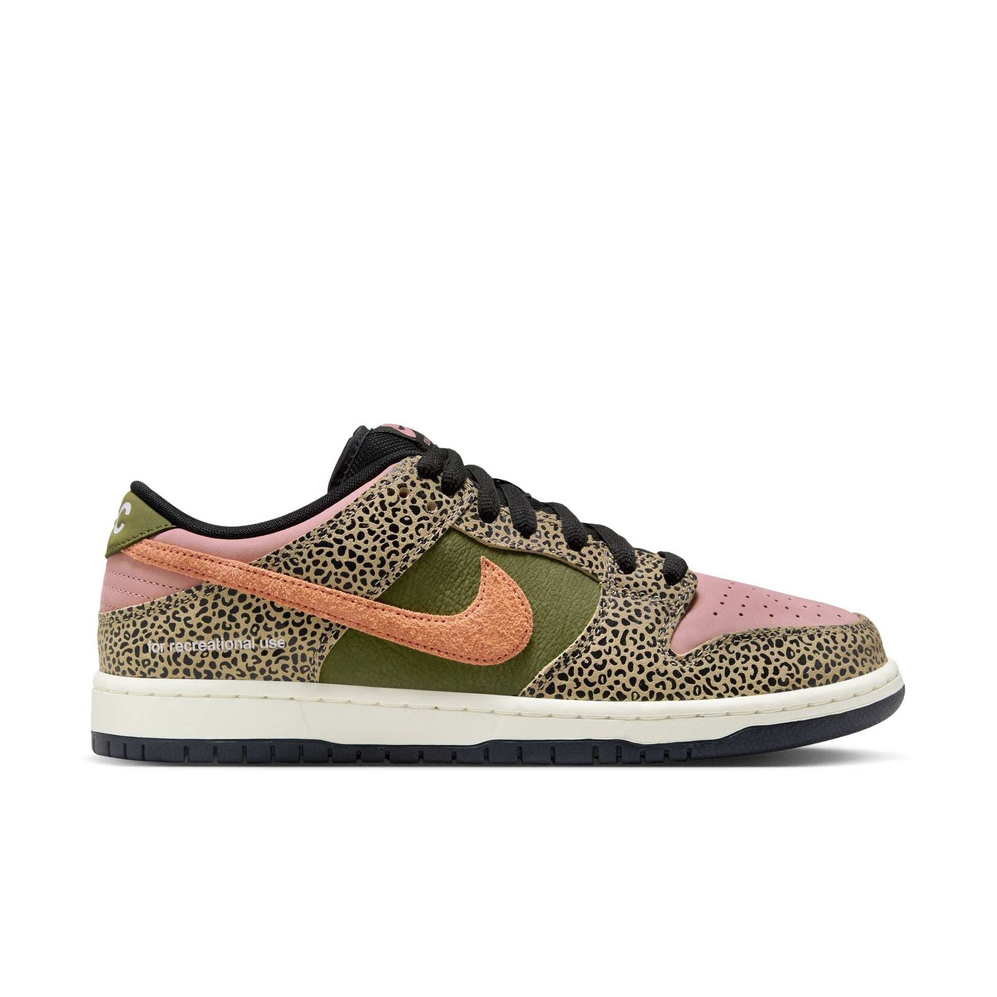 Sneaker with a patterned design on a white background