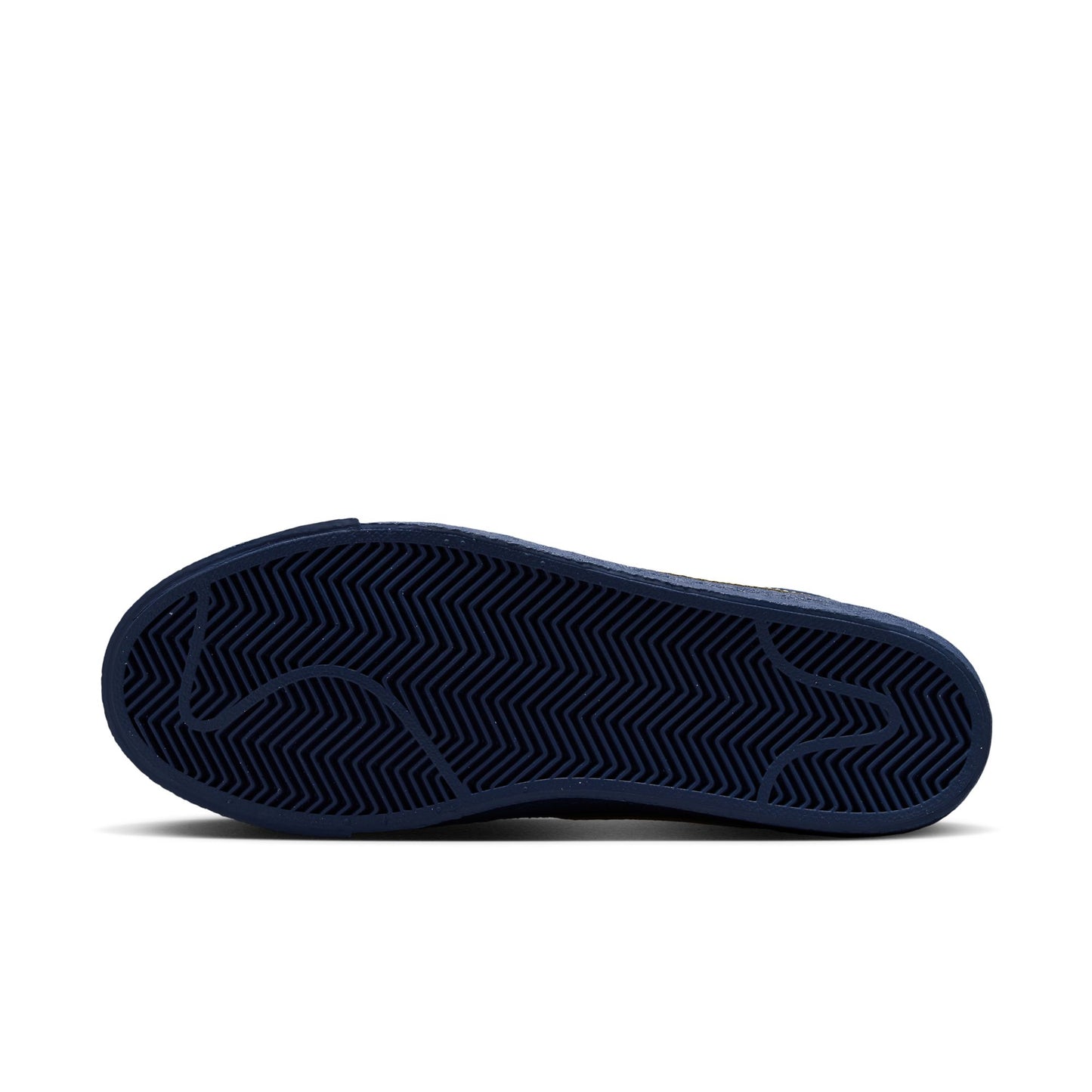 Navy blue shoe sole on a white background