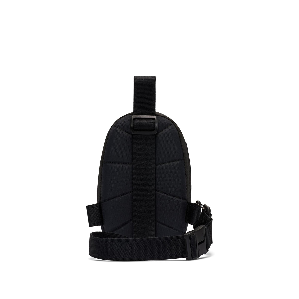 Black backpack on a white background