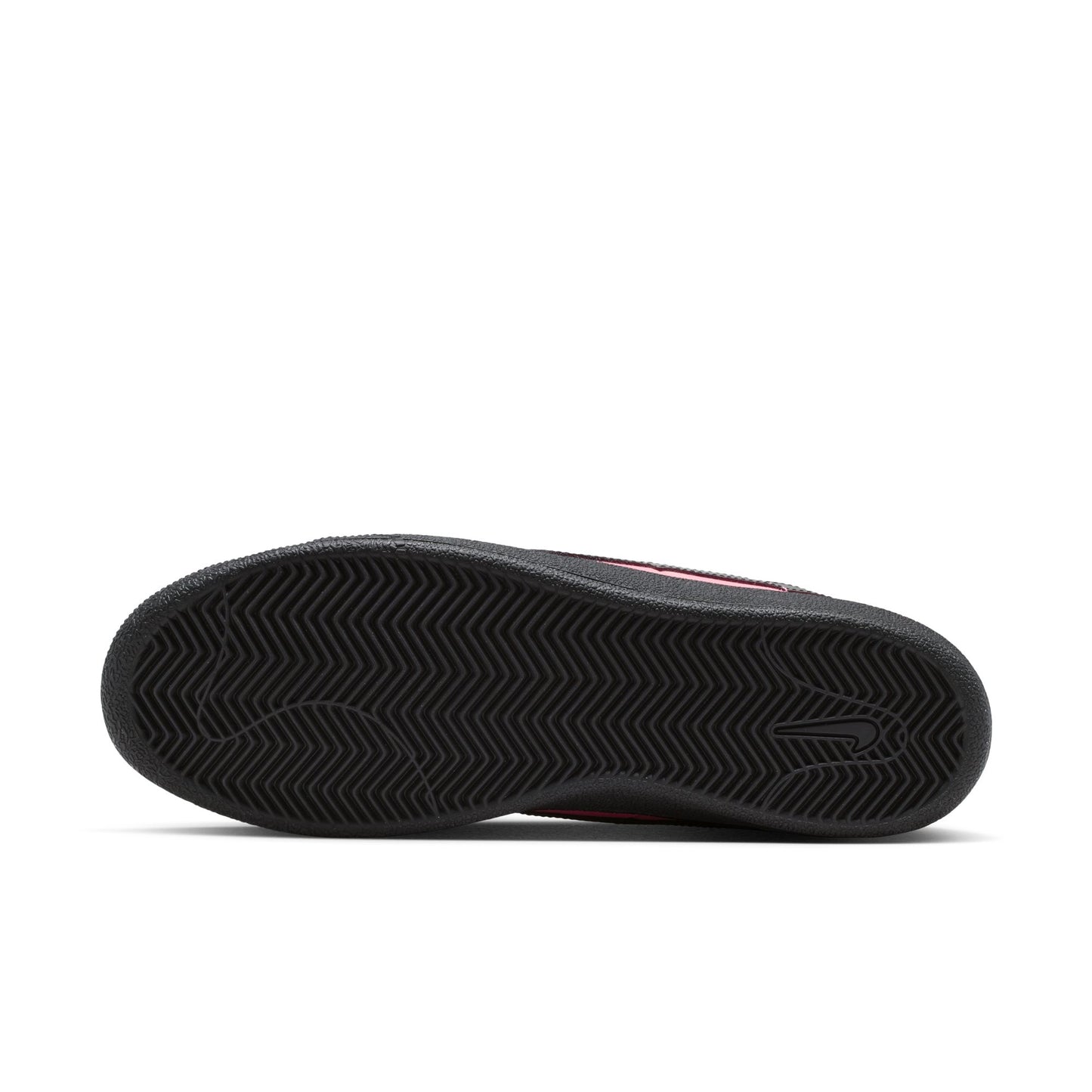 Black textured shoe sole on a white background