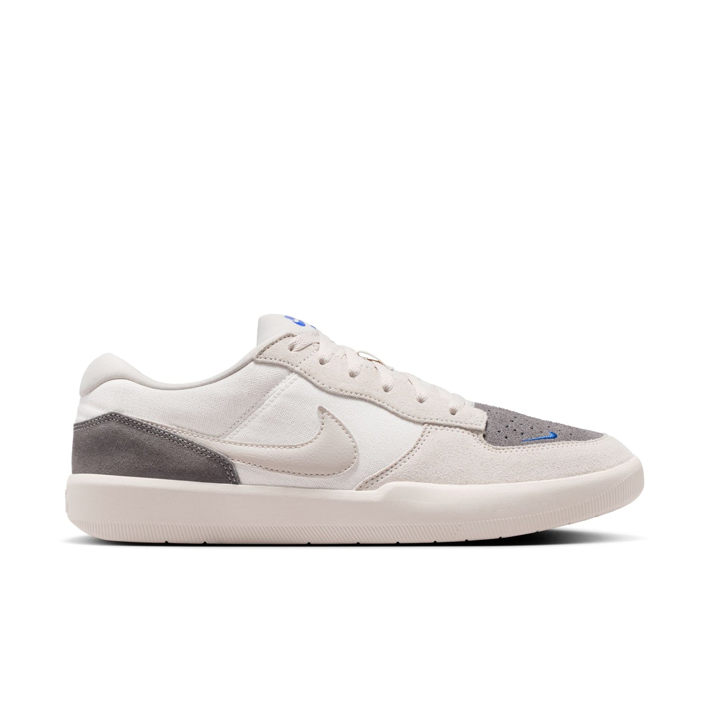 White sneaker with gray accents on a white background