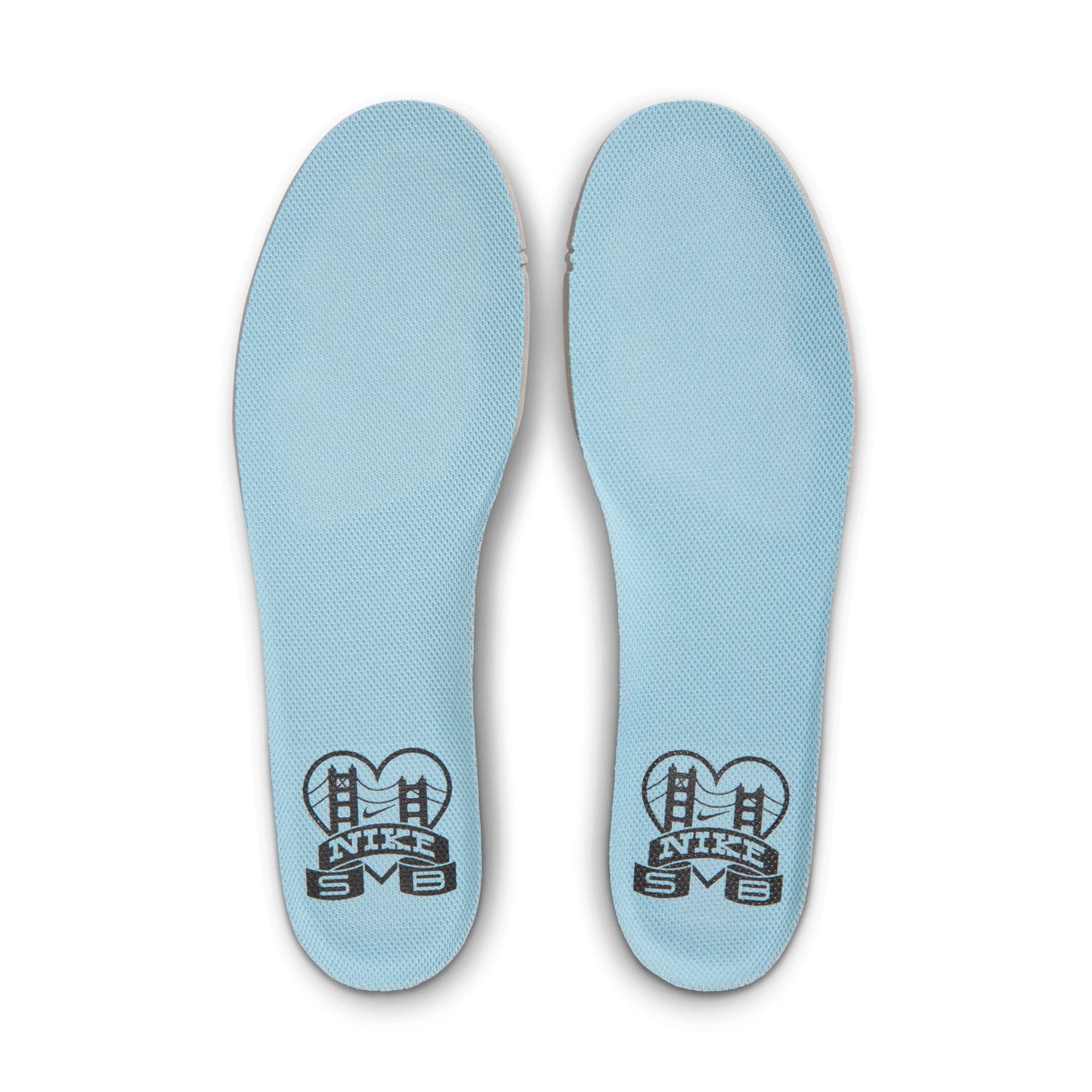 overhead view of blue nike SB insoles