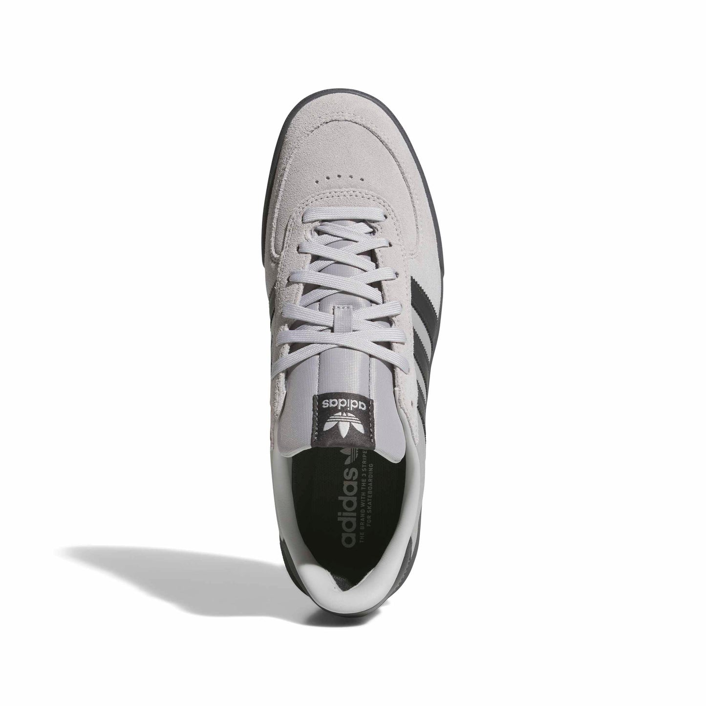 top down Gray Adidas sneaker on a white background