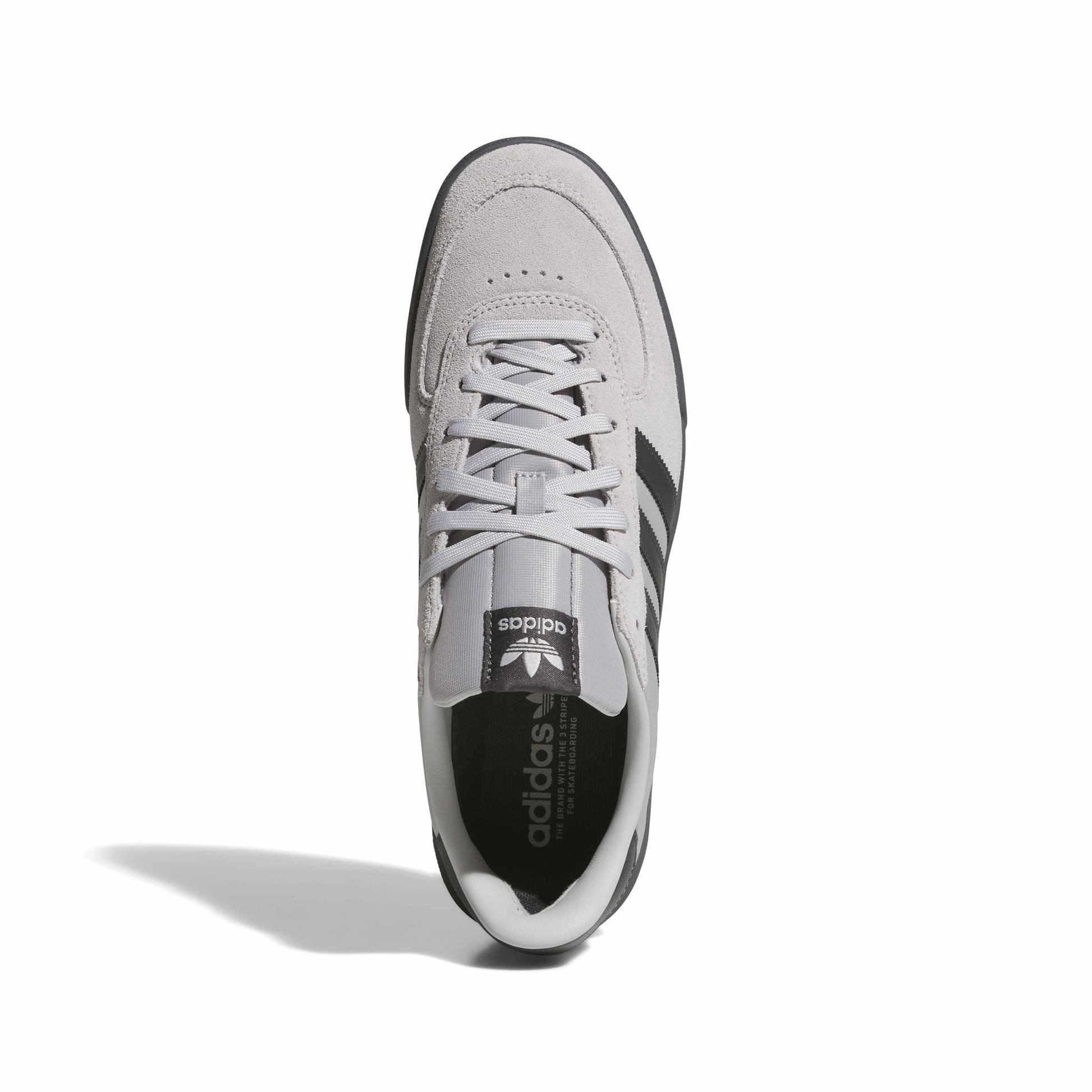 top down Gray Adidas sneaker on a white background