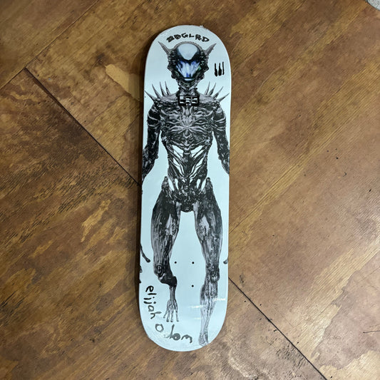 alien sci fi character on white background skateboard deck