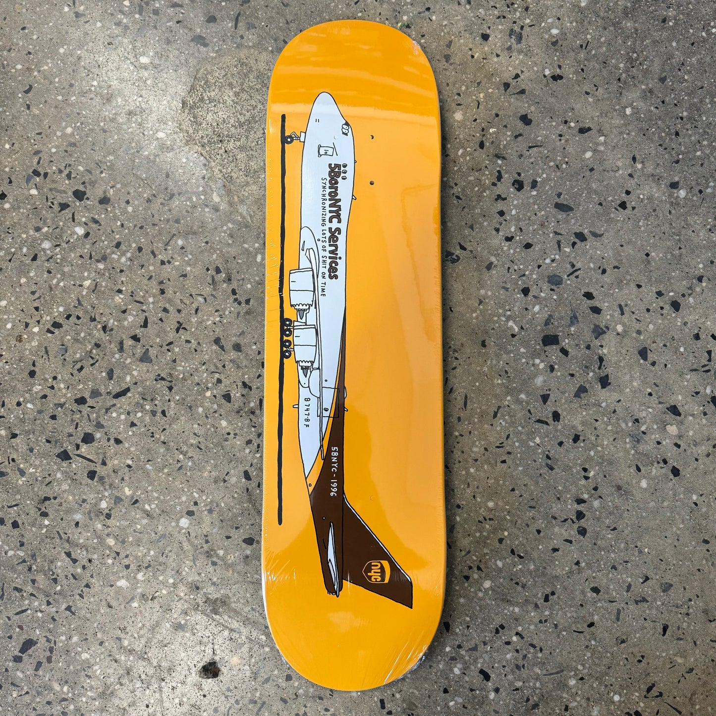 5boro Cargo Plane Synchronizing Shit Skateboard Deck - Yellow