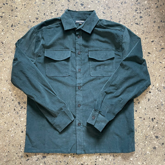 Pass~Port Workers Micro Cord Shirt - Forest Green