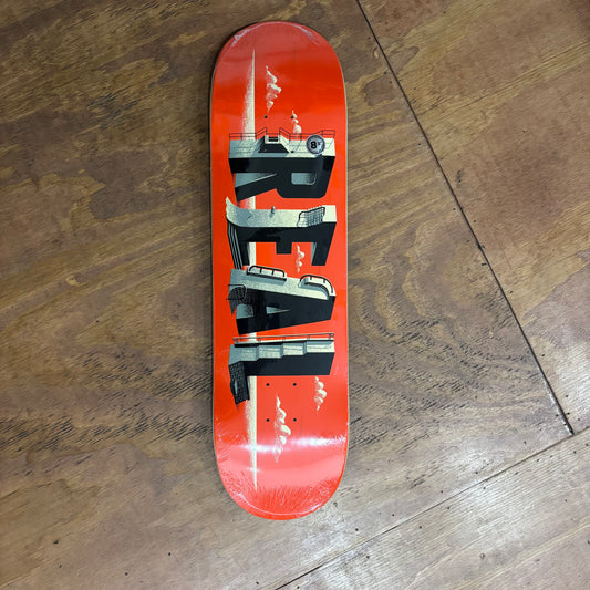 "REAL" logo skateboard deck