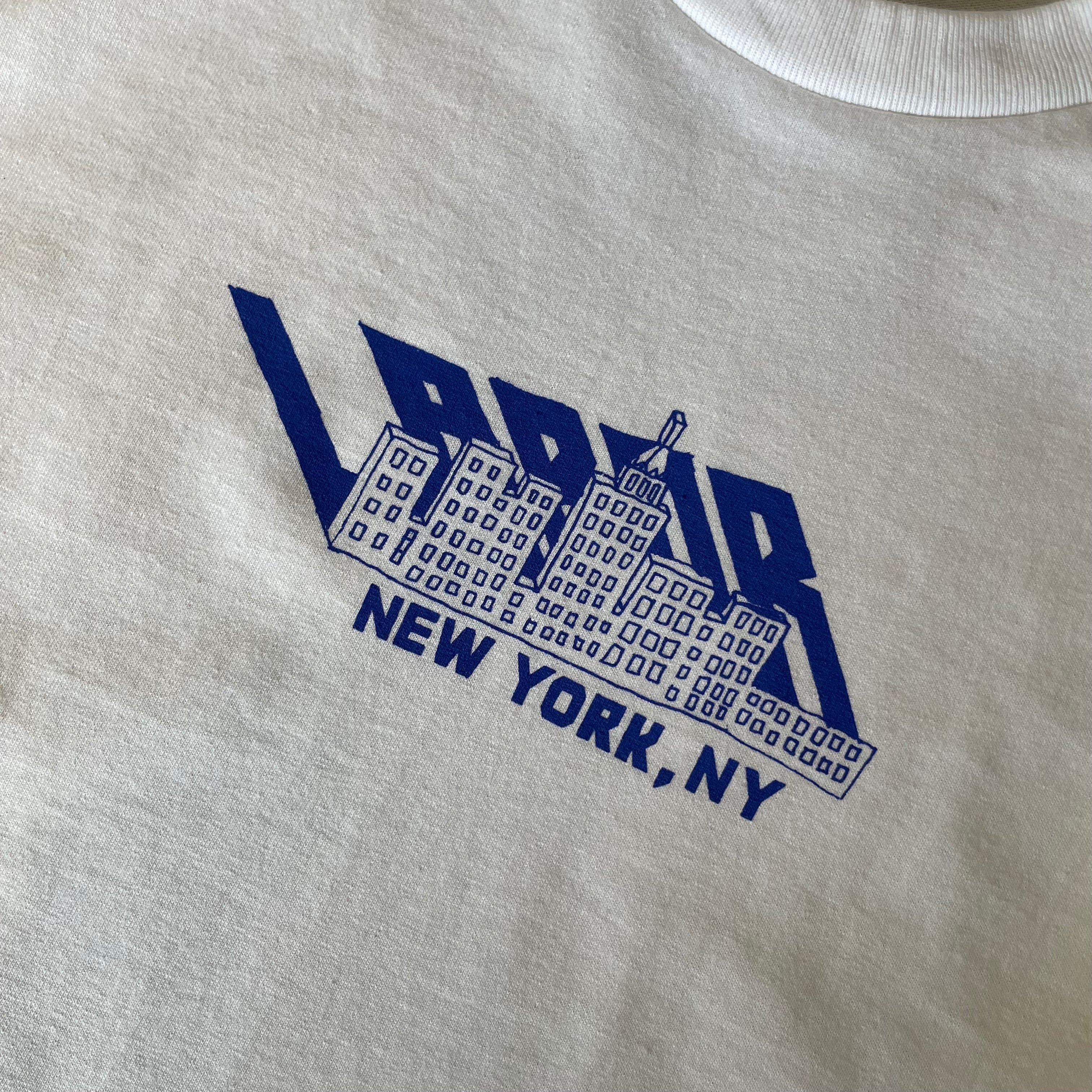 Labor Shadow T-Shirt - White/Blue - Labor Skateboard Shop