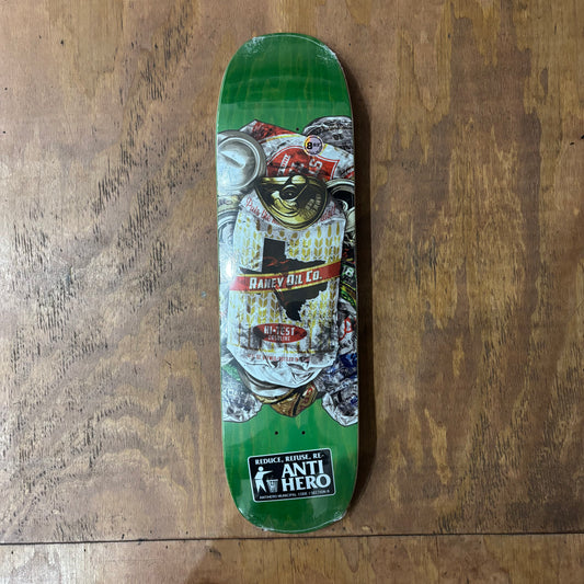 crushed aluminum can style skateboard graphic