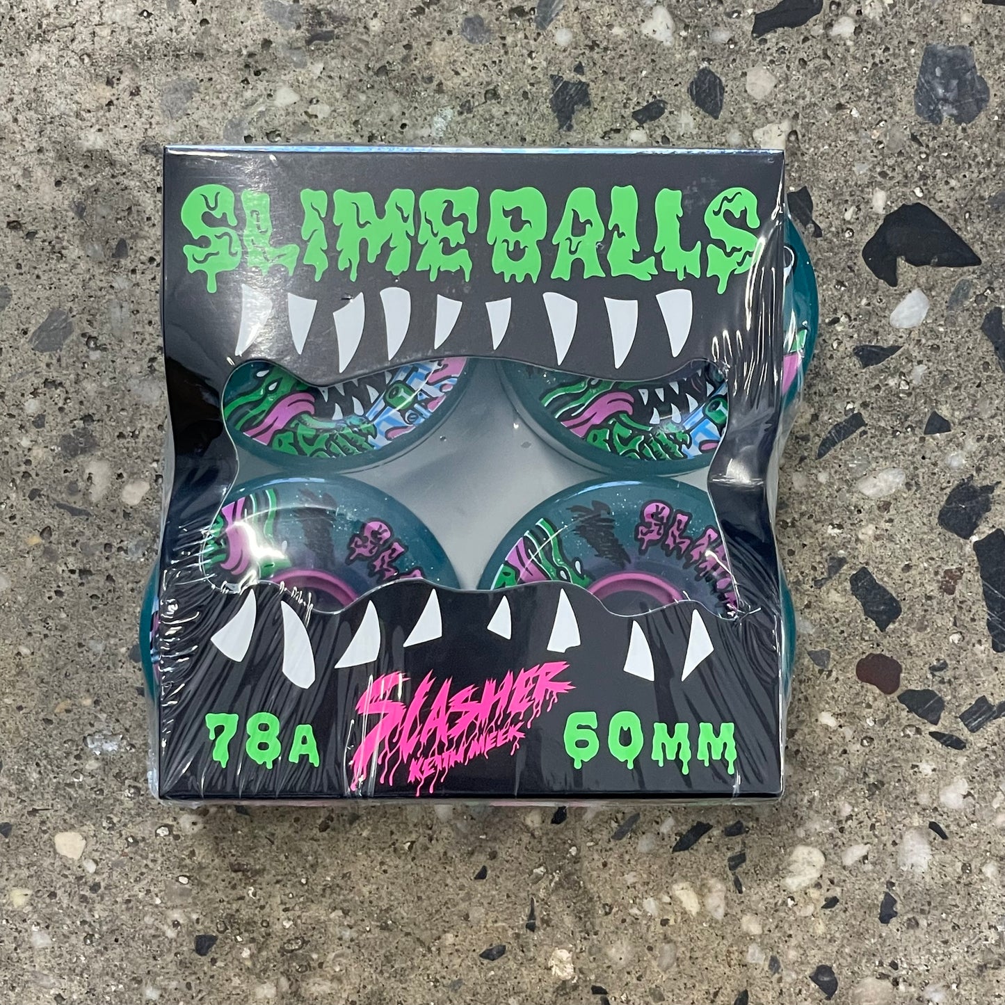 Slime Balls Meek Slasher OG Slime Wheels 78a - Green Glitter