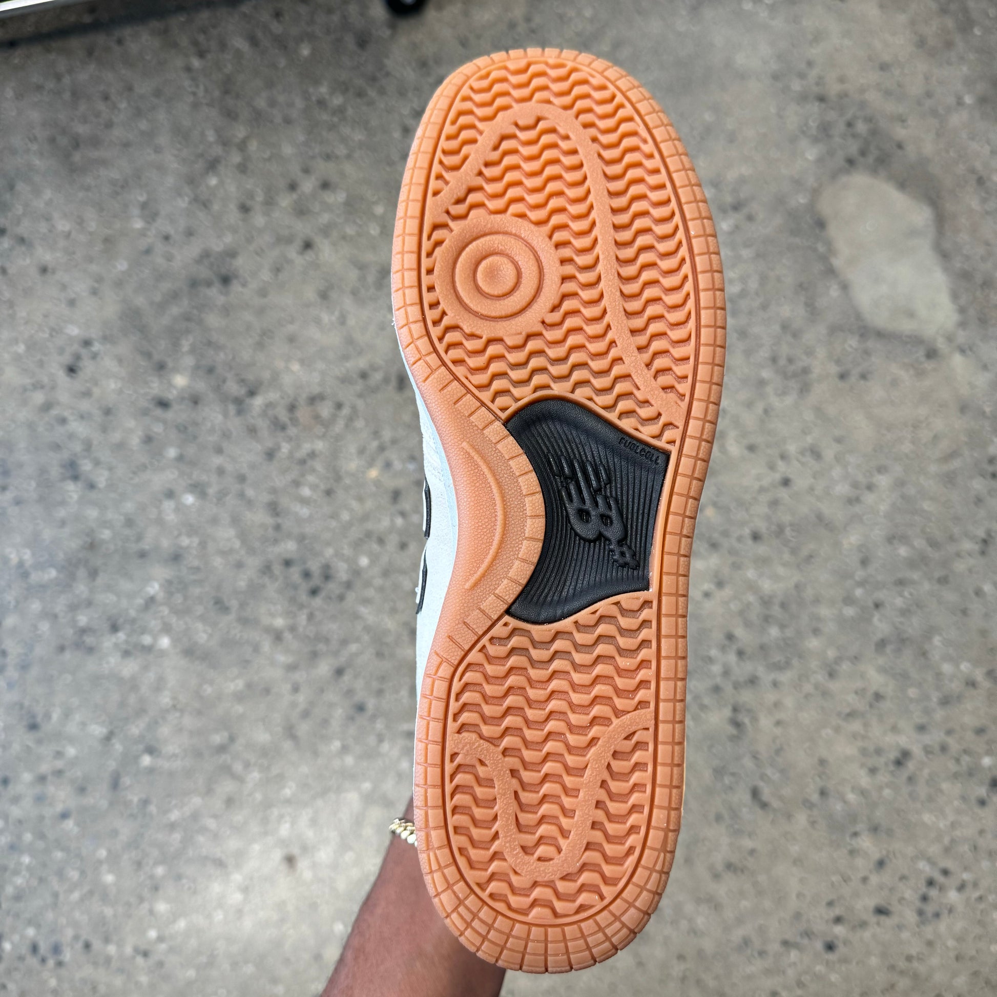 bottom of the shoe. gum sole