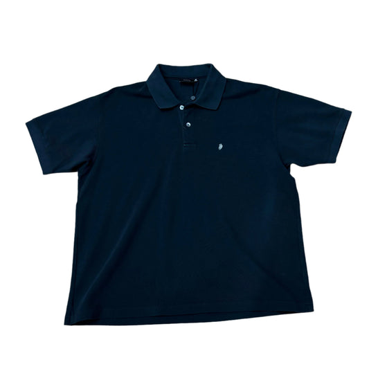 black polo with S embroidered on left chest
