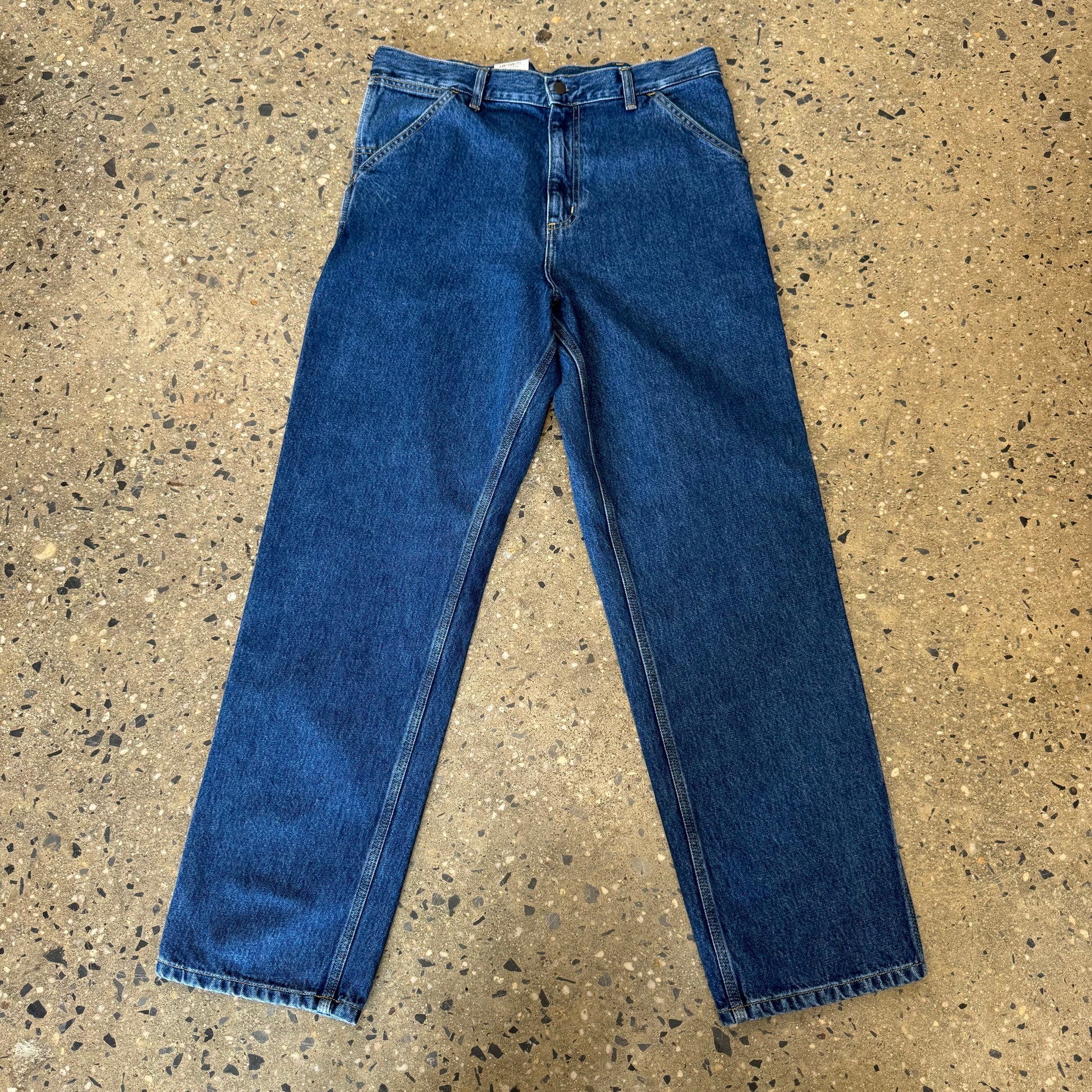 medium wash blue jeans