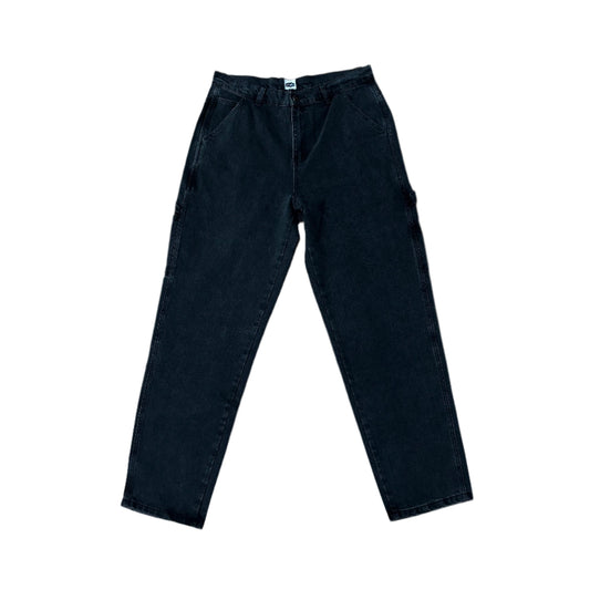 black denim pants viewed from the front