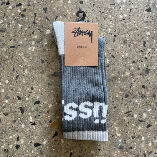 Stussy Logo Jacquard Trail Socks - Charcoal