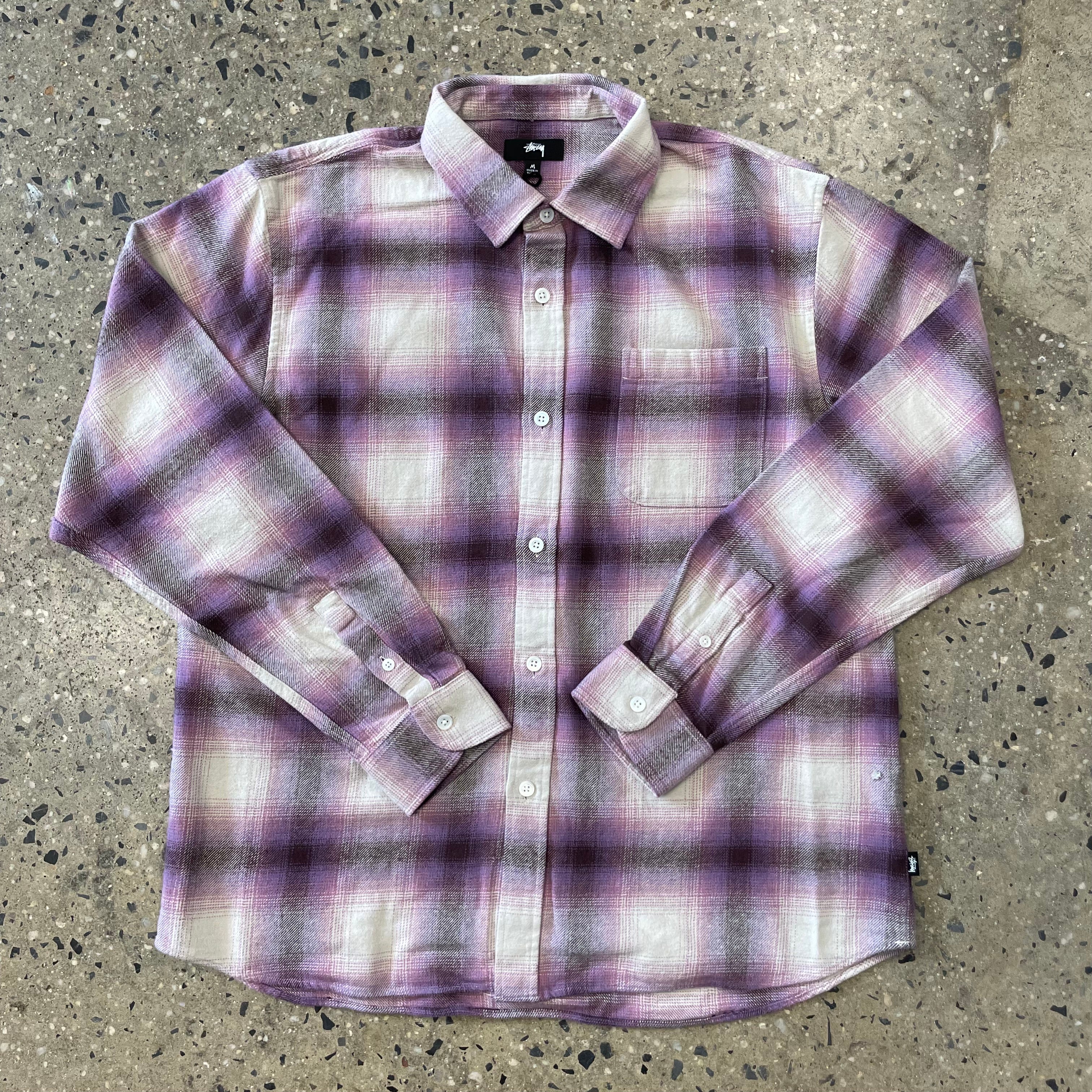 Stussy Bay Plaid Shirt - Berry - Labor Skateboard Shop