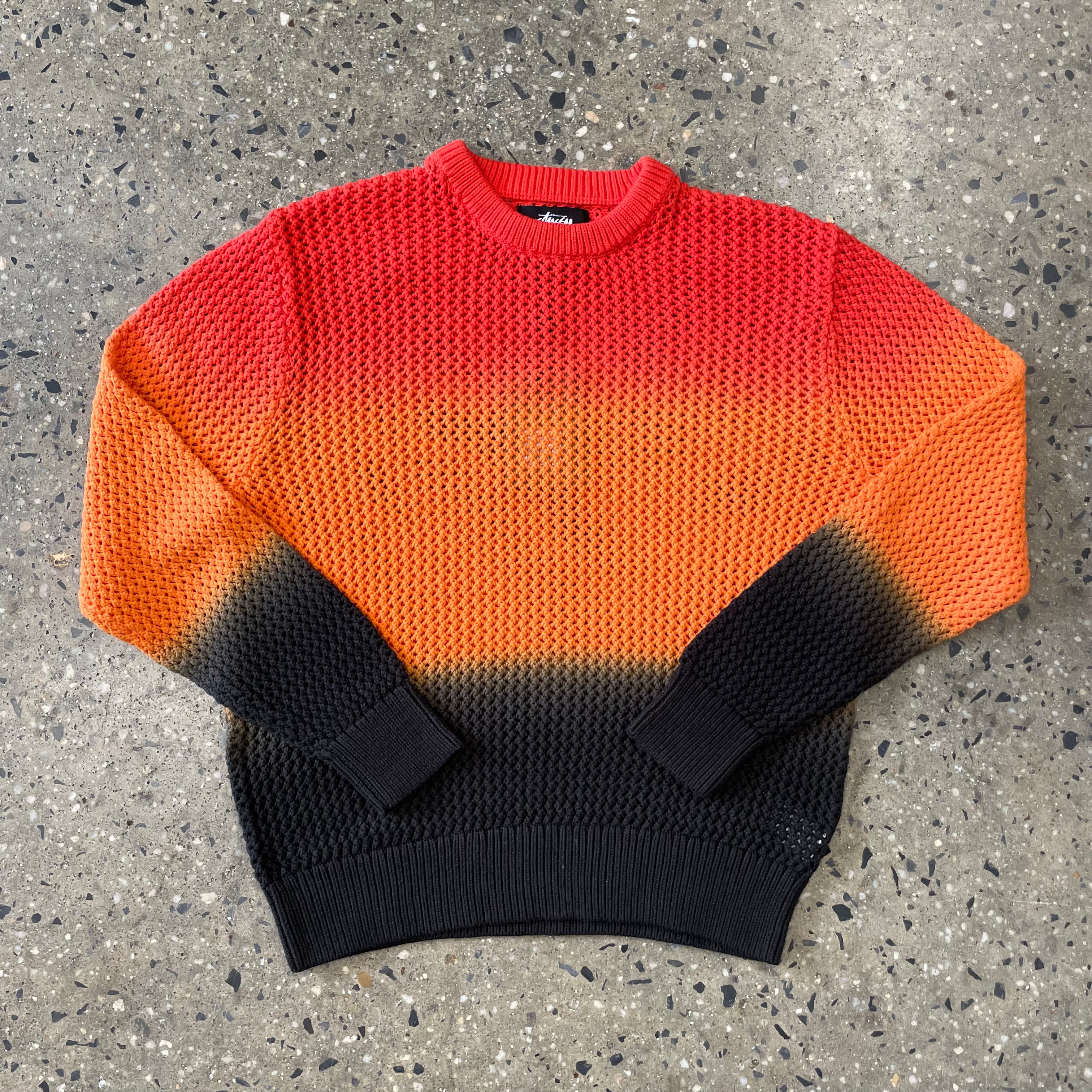 Stussy Pigment Dyed Loose Gauge Sweater - Lava - Labor Skateboard Shop