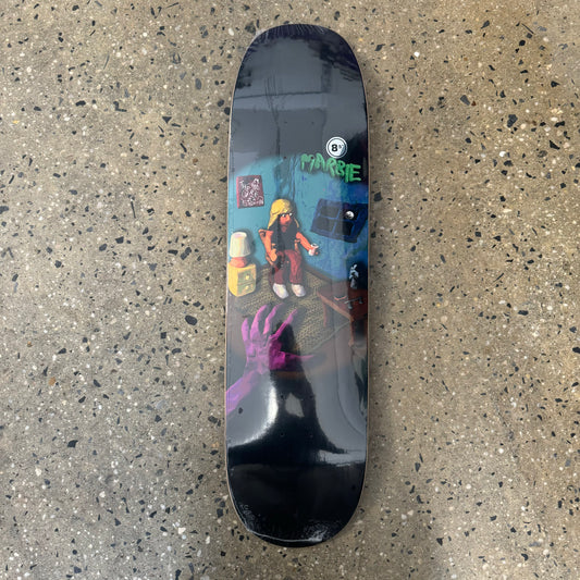 black skateboard deck with clay animation 