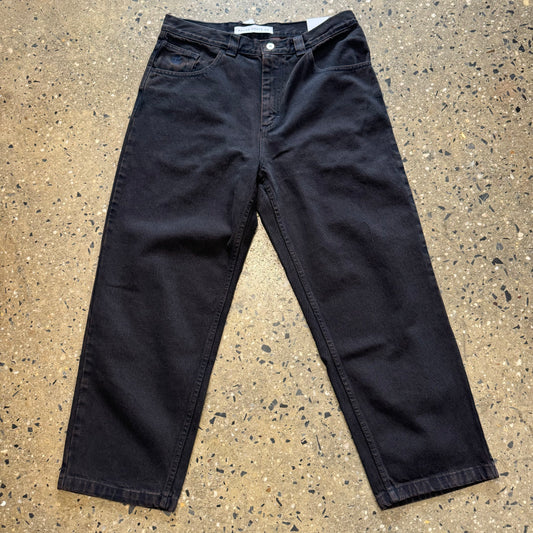 dark brown denim with navy blue tint