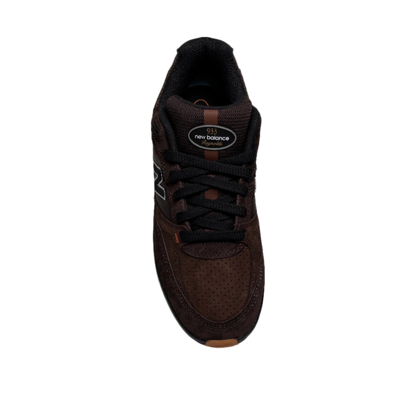 Brown New Balance sneaker on a white background