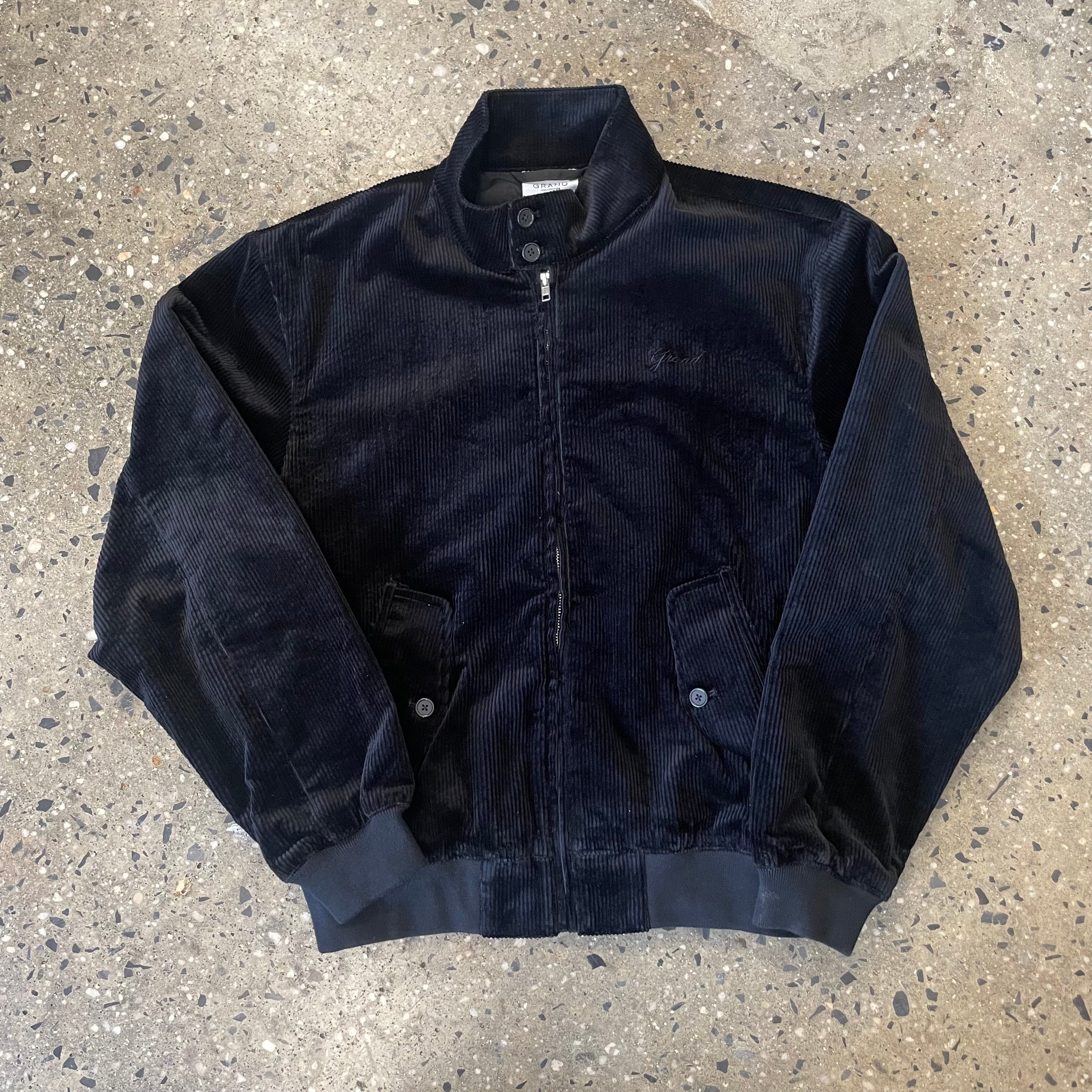 Grand Corduroy Harrington Jacket - Black