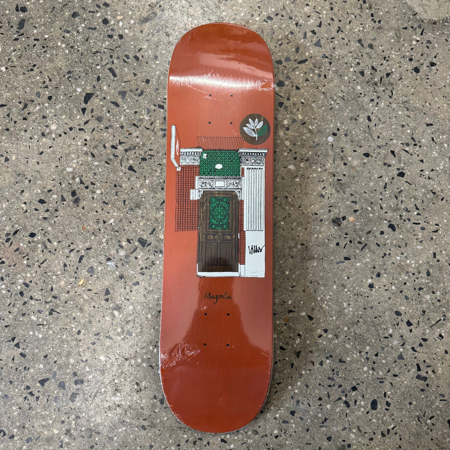 Magenta Leo Valls Door Skateboard Deck