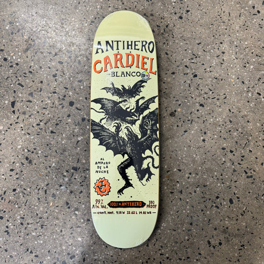 Winged birds dancing on yellow background skate deck,