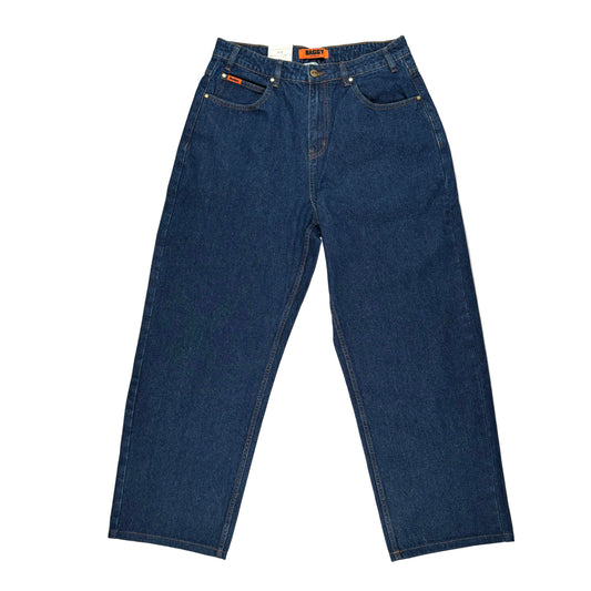 Blue jeans on a white background