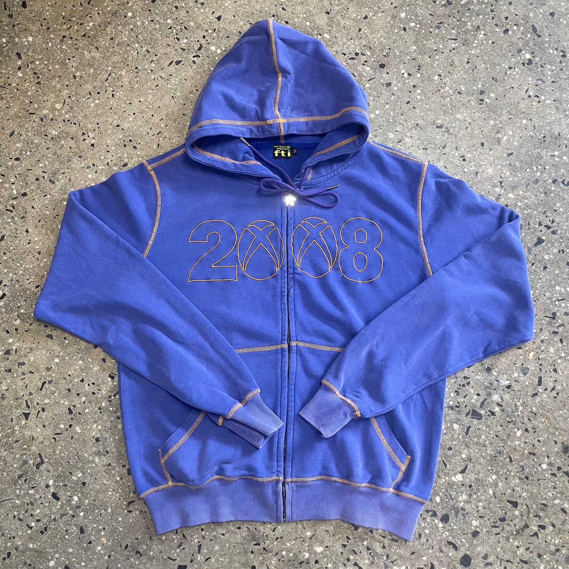 Brooklyn Baby Blue Zippered Hoodie. 