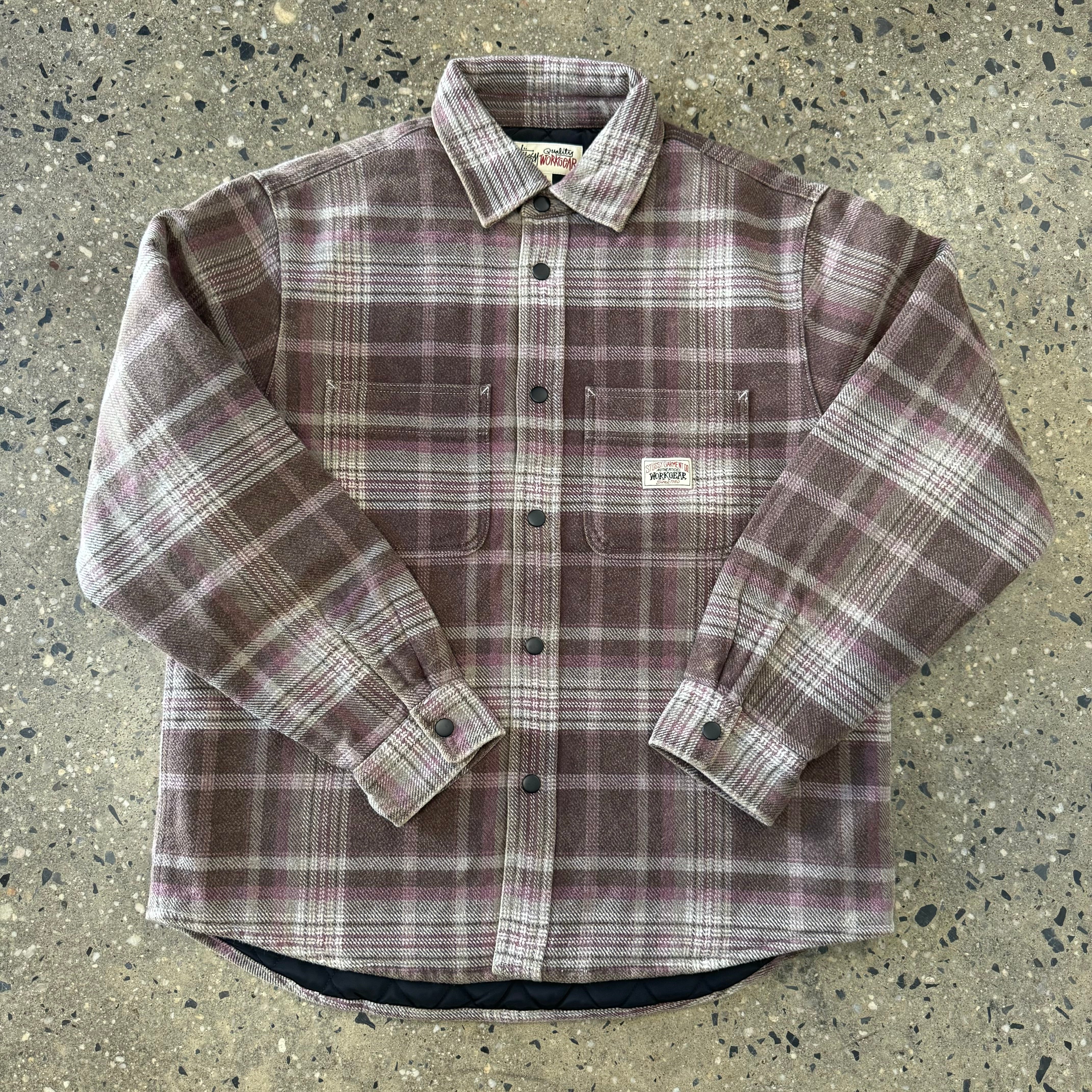 Stussy Heavy Washed Plaid Shirt - Brown - Labor Skateboard Shop