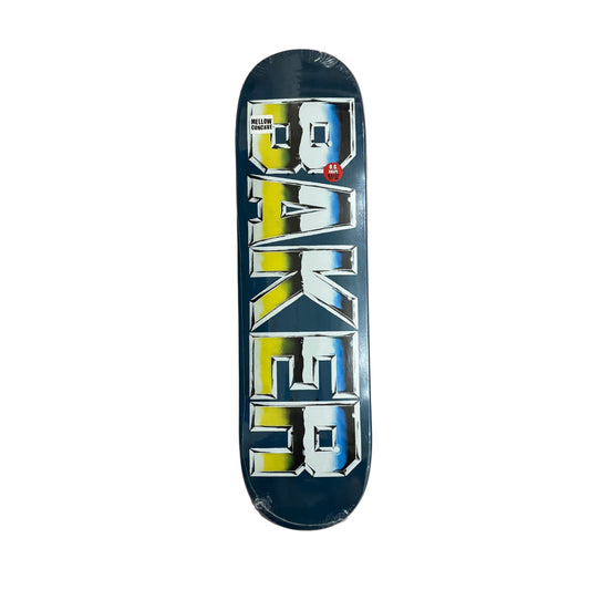 Skateboard deck with 'Baker' logo on a white surface
