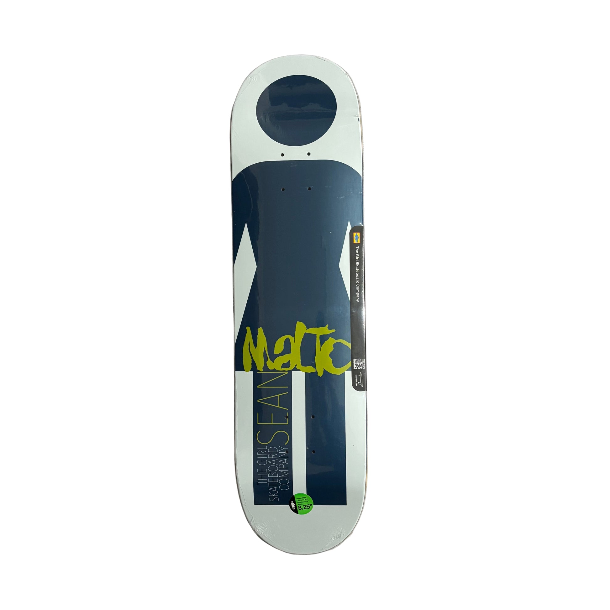 Skateboard deck with 'Malto' branding on a white surface