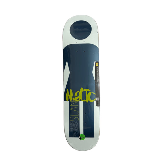 Skateboard deck with 'Malto' branding on a white surface