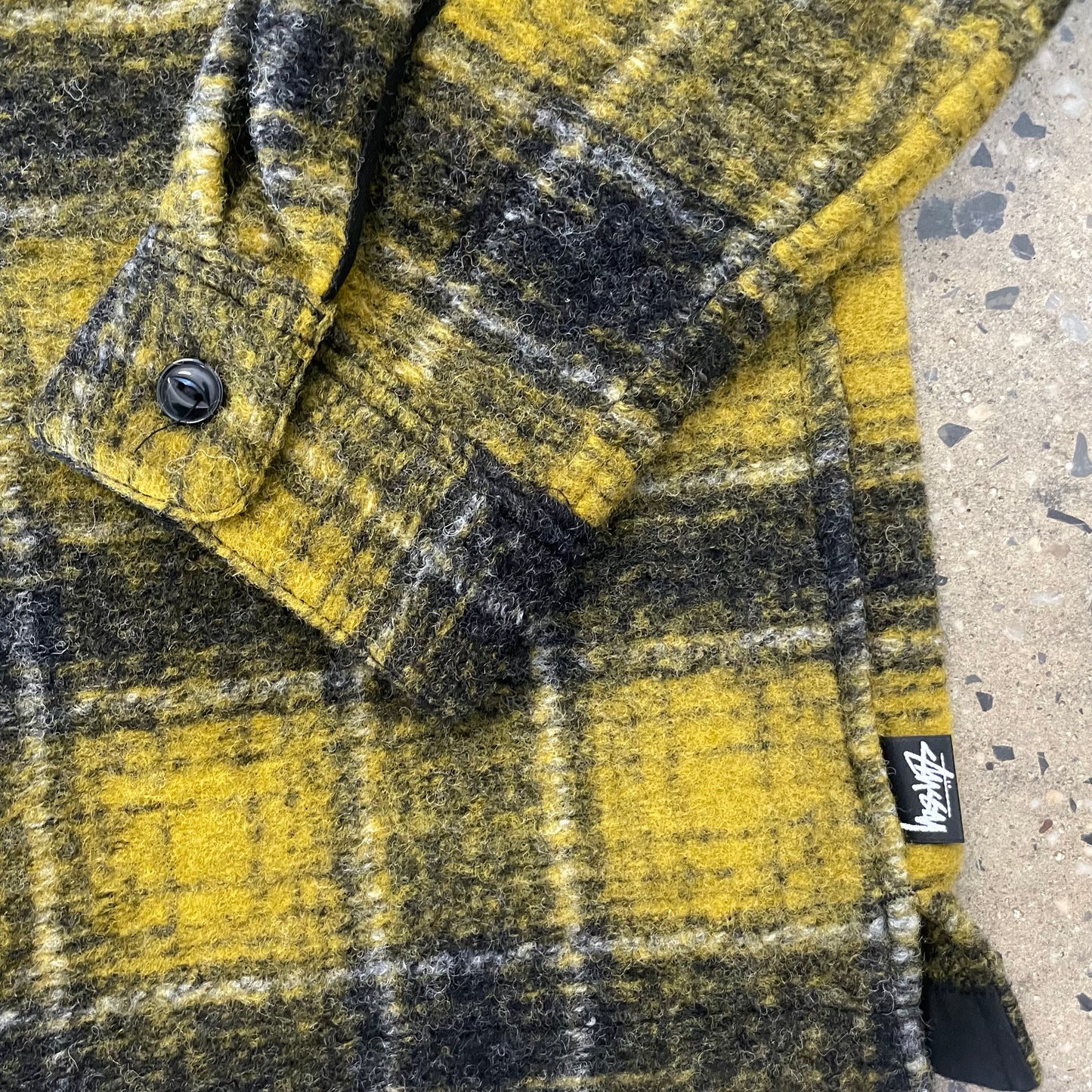 Stussy Wool Plaid Zip Shirt - Yellow
