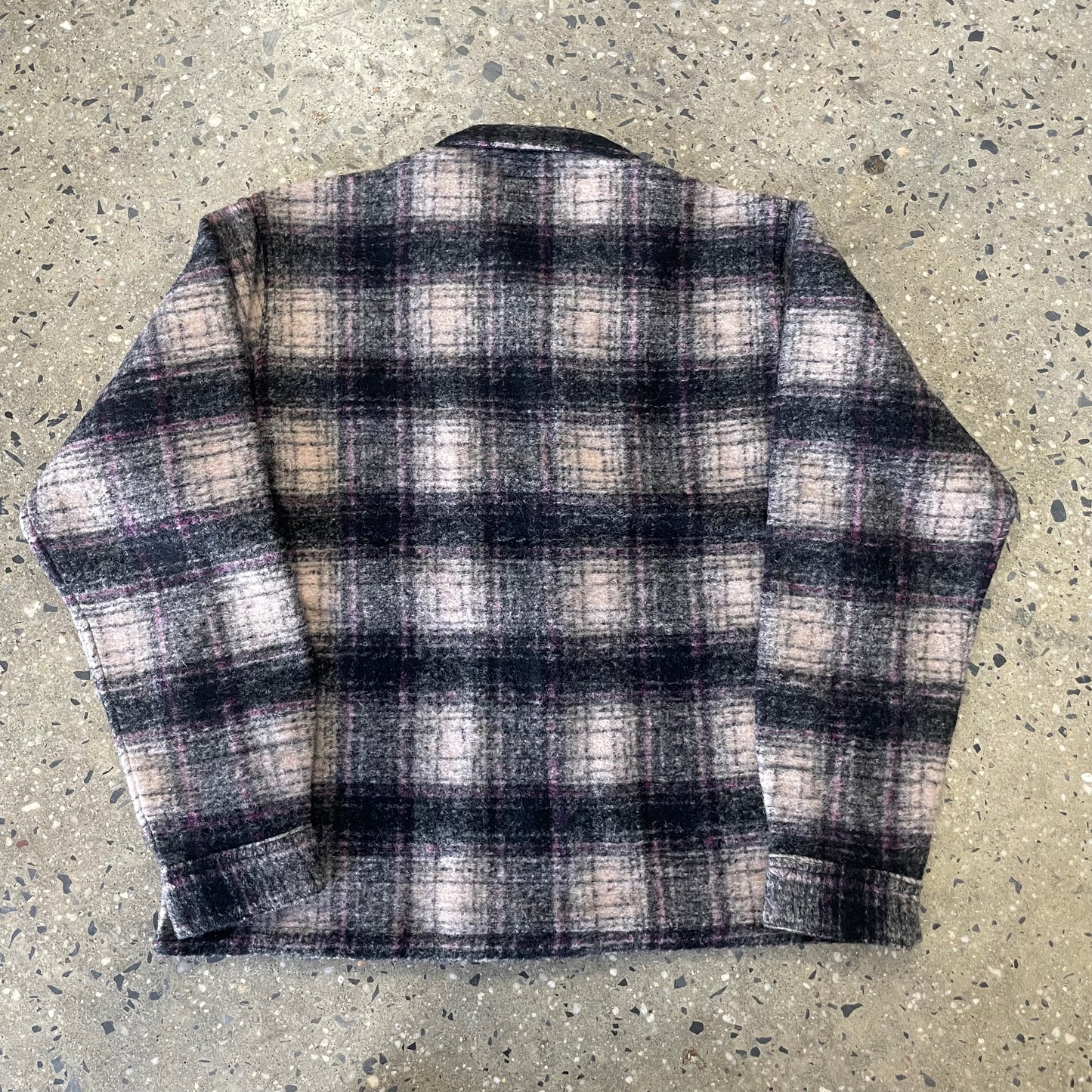 Stussy Wool Plaid Zip Shirt - Lilac